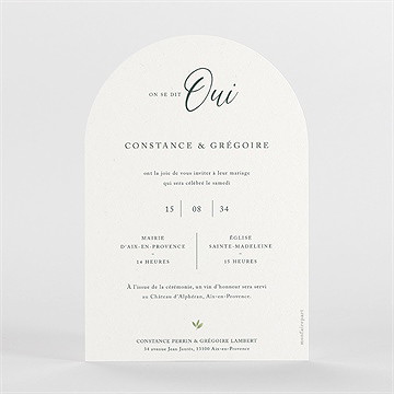 Faire-part mariage vigne - Dos du faire-part