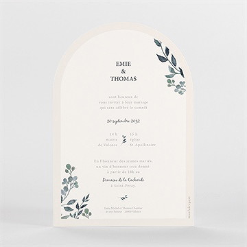 Faire-part mariage bel eclat arche - Dos du faire-part