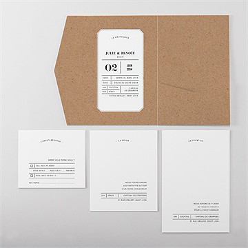 Faire-part mariage apothicaire - Vue d'ensemble intérieur