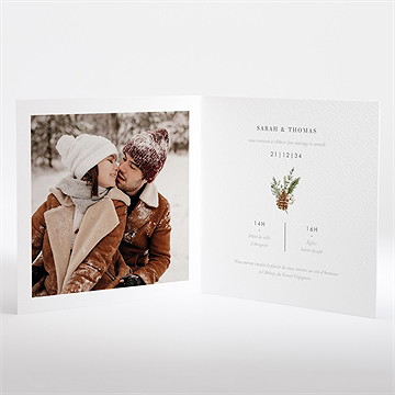 Faire-part mariage noël - Intérieur du faire-part