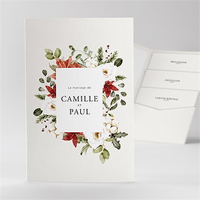 Faire-part mariage fleurs d'hiver