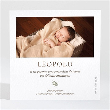 Remerciement naissance renard automne - Dos du remerciement