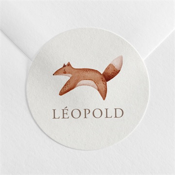 Sticker naissance renard automne