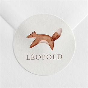 Sticker naissance renard automne