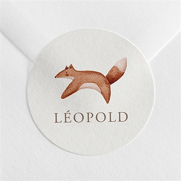 Sticker naissance renard automne