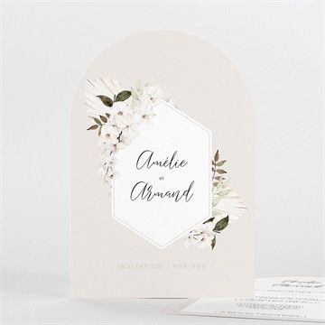 Faire-part mariage orchidées arche