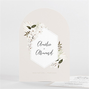 Faire-part mariage orchidées arche