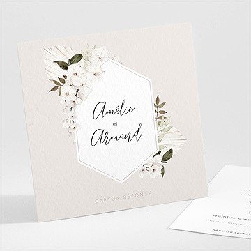 Carton réponse mariage orchidées