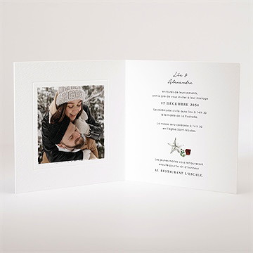Faire-part mariage en hiver - Intérieur du faire-part