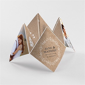 Faire-part mariage kraft en folie cocotte