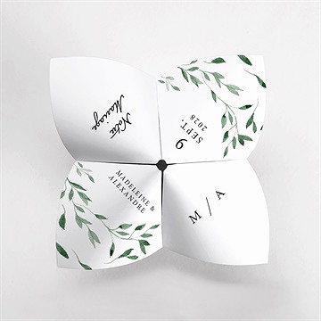 Faire-part mariage a l'ombre de l'olivier cocotte - Vue du dessus