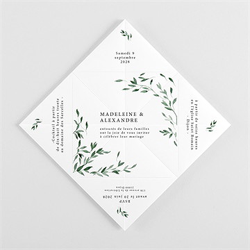 Faire-part mariage a l'ombre de l'olivier cocotte - Intérieur de la cocotte pliée