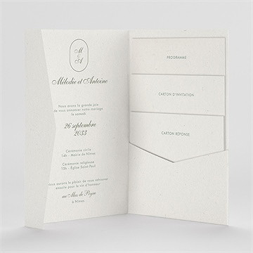 Faire-part mariage romance - Intérieur du faire-part