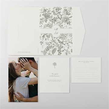 Faire-part mariage romance - Vue d'ensemble extérieur