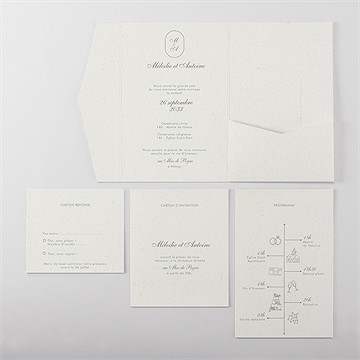 Faire-part mariage romance - Vue d'ensemble intérieur