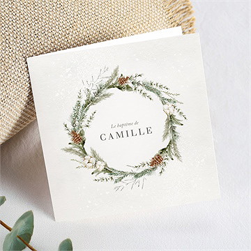 Faire-part de baptême l'hiver