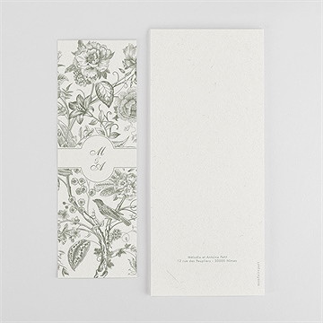 Remerciement mariage romance - Dos du faire-part