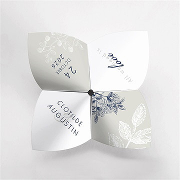 Faire-part mariage esperluette cocotte - Vue du dessus