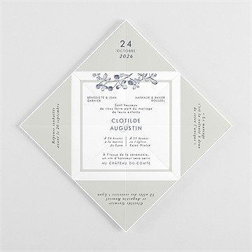 Faire-part mariage esperluette cocotte - Intérieur de la cocotte pliée