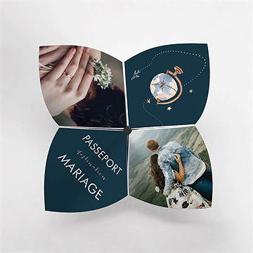 Faire-part mariage notre passeport cocotte - Vue du dessus