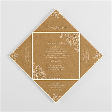 Faire-part mariage belle découverte cocotte - Intérieur de la cocotte pliée