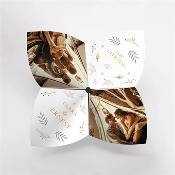 Faire-part mariage céleste cocotte - Vue du dessus