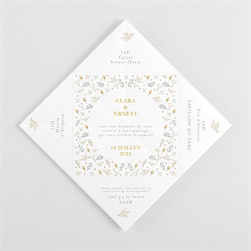 Faire-part mariage céleste cocotte - Intérieur de la cocotte pliée