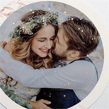 Remerciement mariage poésie boheme - Détail de la carte