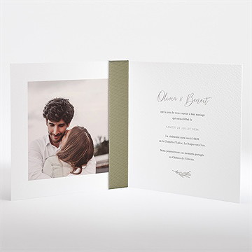 Faire-part mariage tendre elegance - Intérieur du faire-part