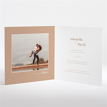 Faire-part mariage engagés - Intérieur du faire-part