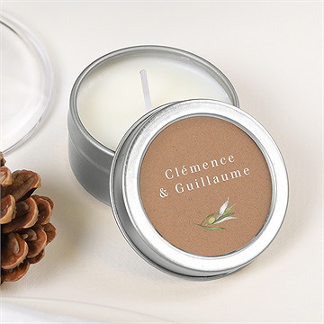 Bougie mariage provençal argent