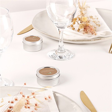 Bougie mariage provençal argent - Mise en situation