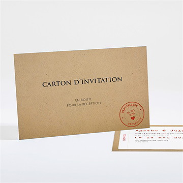Carton d'invitation mariage passeport vintage