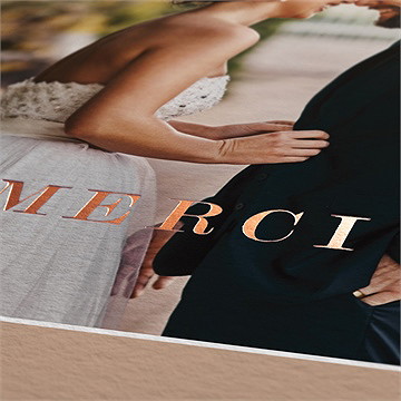 Remerciement mariage engagés - Marquage à chaud CUIVRE