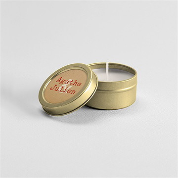Bougie mariage passeport vintage or - Mise en situation
