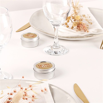 Bougie mariage passeport vintage argent - Mise en situation