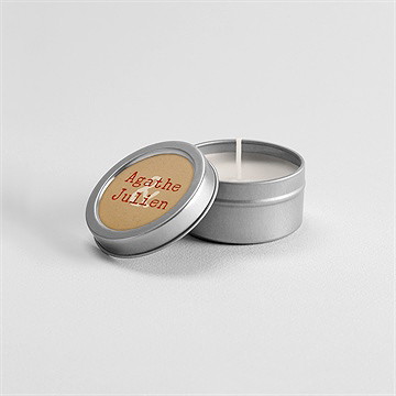 Bougie mariage passeport vintage argent - Mise en situation