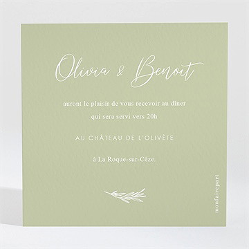 Carton d'invitation mariage tendre elegance - Dos du carton