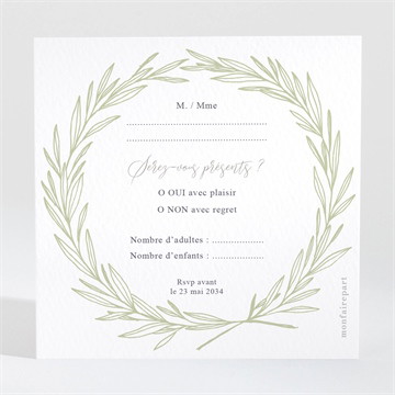 Carton réponse mariage tendre elegance