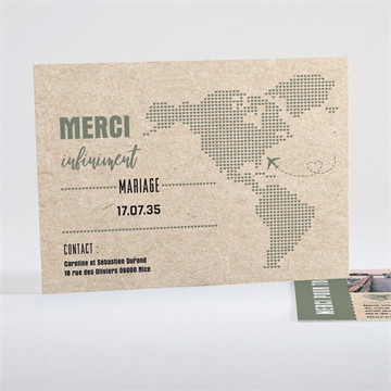 Remerciement mariage billet d'avion