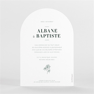 Remerciement mariage sculpture - Dos du faire-part