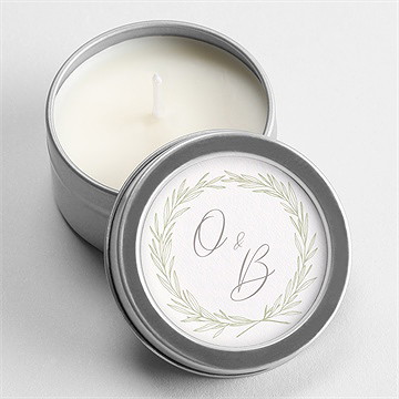 Bougie mariage tendre elegance argent