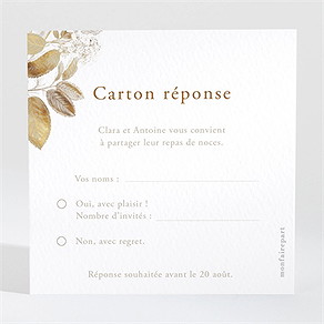 Carton réponse mariage délicatesse végétale