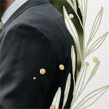 Remerciement mariage tendre elegance - Marquage à chaud OR