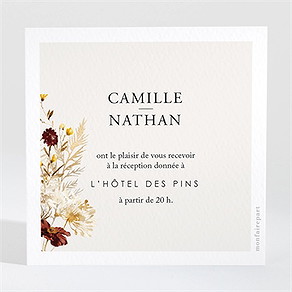 Carton d'invitation mariage en automne