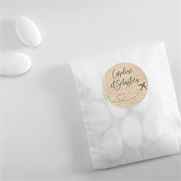 Sticker mariage billet d'avion - Mise en situation