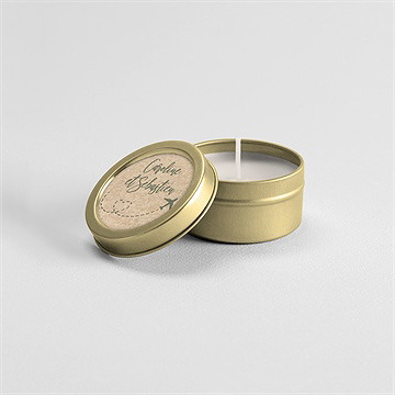 Bougie mariage billet d'avion or - Mise en situation