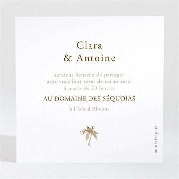 Carton d'invitation mariage délicatesse végétale - Dos du carton