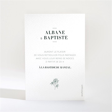 Carton d'invitation mariage sculpture - Dos du carton