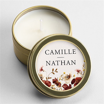 Bougie mariage en automne or